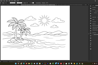 create printable landscape coloring pages and line art