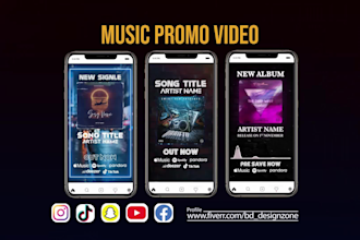 create music promo video instagram stories,  reels, tiktok