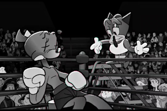 do 2d rubber hose animation, vintage 1930s cartoon, cuphead style animation