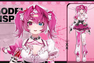 draw and rig 2d vtuber model vtuber model live2d  vtuber 2d anime vtuber rigging