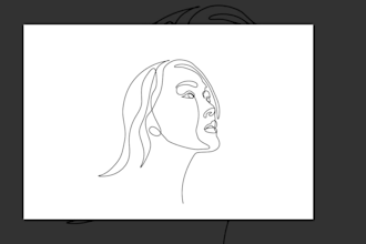 make a simple line art caricature or portrait