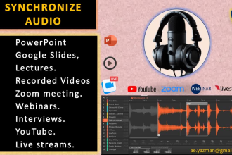 do synchronize audio with PPT slide, video, vsl, e course