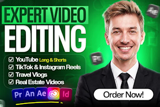 do professional video editing for youtube instagram and tiktok