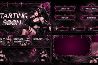 design custom twitch overlay, kick overlay and stream package