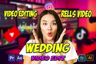 edit wedding, travel and vlog reels for instagram, tiktok and youtube