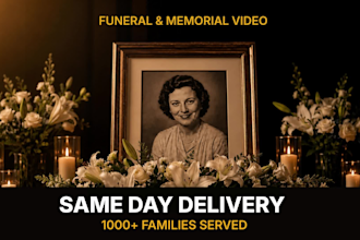 create a professional funeral slideshow video delivered same day