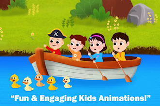 create custom 2d cartoon animations for kids stories