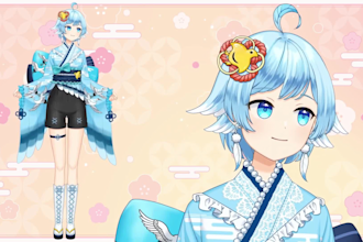 do live2d vtuber model, live2d rigging, vtuber model, anime, 2dvtuber commission