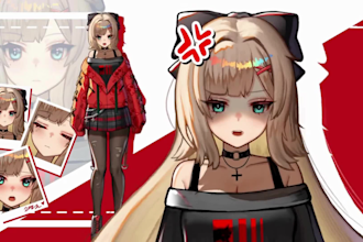 draw and rig 2d v tuber model vtuber animate character design v tuber outfit
