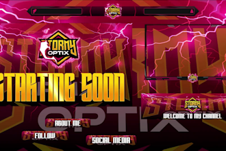 design twitch overlay ,facecam ,panels ,mascot logo and more