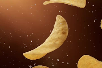 do 3d food animation, 3d food model, 3d video ads, 3d chips animation, food menu