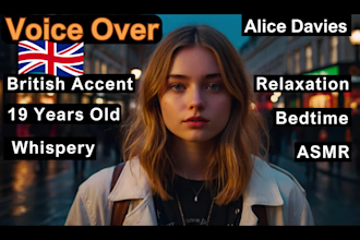 do asmr whisper voice overs with a teenage british accent