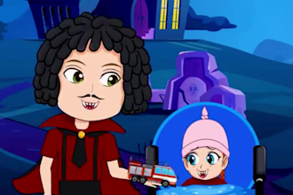 create custom 2d kids animation, 2d animation for kids, 2d cartoon animation