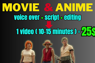 do anime or movie recap video editing and script