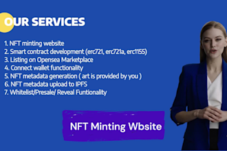 develop nft marketplace, nft staking, nft minting engine, nft minting website