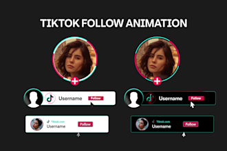 design tiktok follow animations subscribe buttons