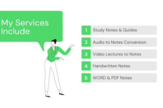 make study notes and study guides for all courses