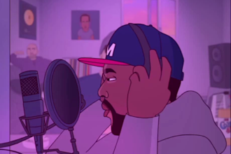 create high quality anime style animation, 2d music video, animated lyrics video