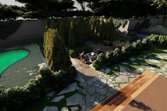 design a captivating garden and patio landscape