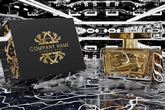 design custom 3d bottles, luxury perfume packaging, labels and logo