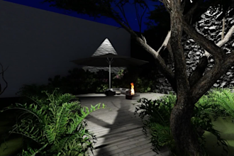 exterior lighting design, or landscape lighting
