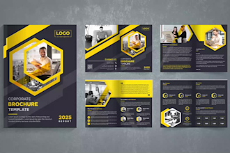 design annual report, company profile, and business brochure