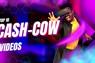create youtube top 10 cash cow faceless videos and video editing
