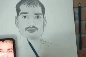 hand draw charcoal portrait