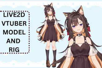 create custom 2d vtuber model, live2d rigging, vtuber avatar for twitch stream