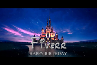 create a happy birthday video of the disney intro