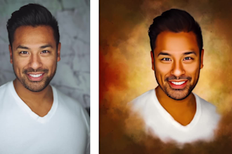 create custom digital portrait in oil painting style gift