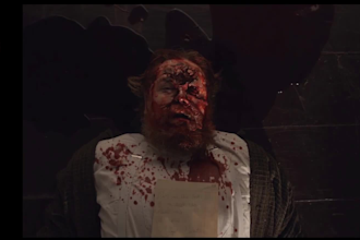 do realistic horror film vfx, gunshot, blood, fire effects, muzzle flash, smoke