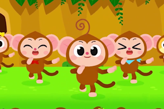 create 2d nursery rhymes cartoon video animation for kids