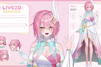 draw and  rig live2d model, 2d rigging, vtuber commission and character model