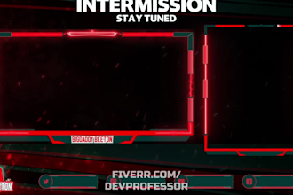 design animated twitch overlay or streaming overlay pack