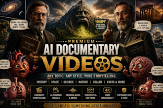 create ai documentary, health, history, space and facts videos