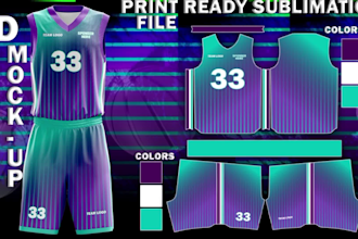 do 3d mockups and custom sublimation designs for sportswear