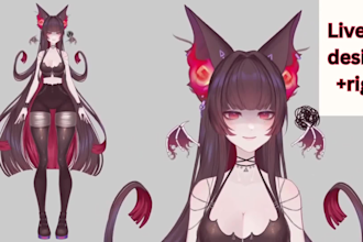 create custom male and female vtuber streaming avatar , live2d vtuber rigging