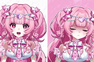 draw and rig live2d vtuber model, anime vtuber, live2d rigging, vtuber design
