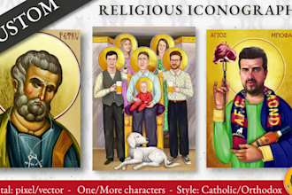 paint a custom catholic or orthodox religious portrait