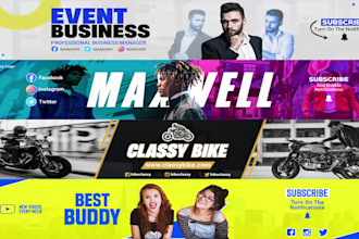 design an eye catching youtube banner facebook cover channel art banner design