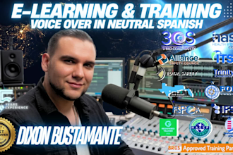 record pro voice over for elearning and training in spanish