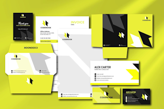 design business card letterhead invoice and  stationery items