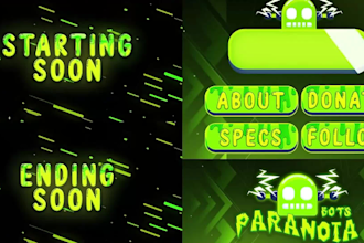 design animated twitch overlays logo alerts for live stream