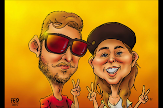 draw an awesome full color caricature