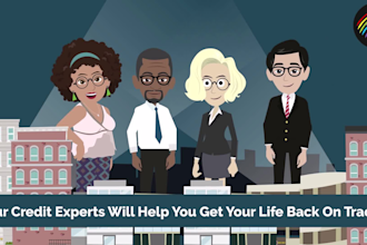 make credit repair service explainer 2d animated promo video