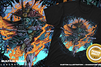 create custom t shirt design and illustration