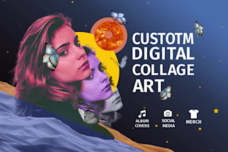 design a unique digital collage art for you