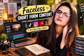 create and edit viral faceless instagram reels, tiktok videos and youtube shorts
