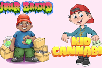 create high quality cannabis cartoon mascot logo for you